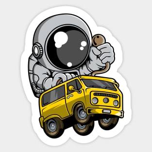 Astronaut Car Racer Sticker